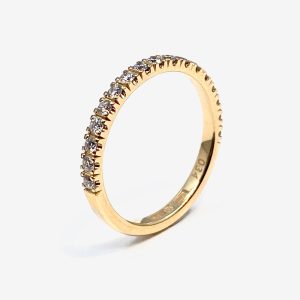 White Wedding halvallians – 18k guld, diamanter 0.02ct