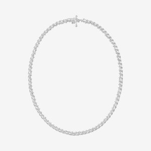 Weft halsband slim singel link – silver