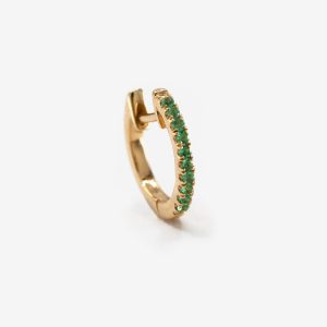 Tiny Dancer creol 11.5mm – 18k guld, smaragder