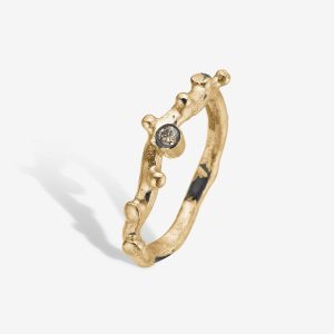 Grace Single Golden ring – silver och 18k guld, diamant