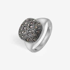 Frida Signet Pavé ring – silver och diamanter
