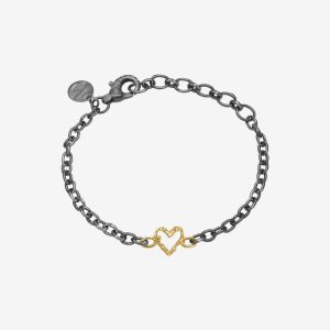 Zenith Open Heart armband – 14k guld och silver