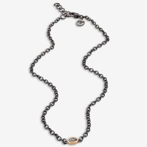 Topka halsband – 14k guld och silver, diamanter