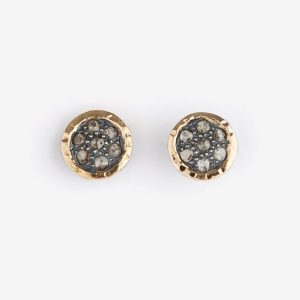 Topka örhängen – 14k guld och silver, diamanter pavé