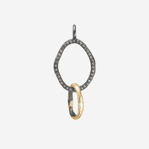 Onassis Duo hänge – 18k guld och silver, diamanter pavé