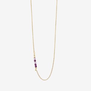 Multi Color halsband – 18k guldpläterat silver, ljus ametist, ametist