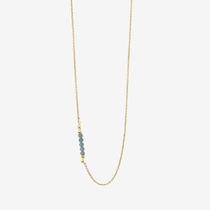Multi Color halsband – 18k guldpläterat silver, akvamarin