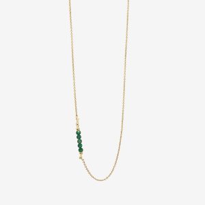 Multi Color halsband – 18k guldpläterat silver, grön agat