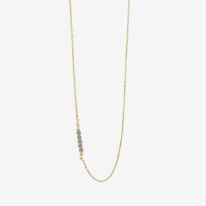 Multi Color halsband – 18k guldpläterat silver, grå månsten