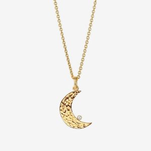 Moon halsband – 18k guldpläterat silver, diamant