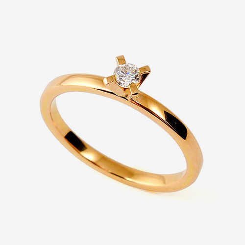 White Wedding solitär – 18k guld, diamant 0.10ct