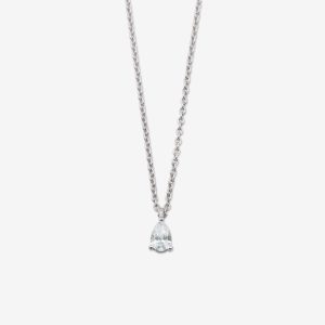 Tårar Blir Till Rubiner halsband – 18k vitguld, droppslipad diamant 0.24ct