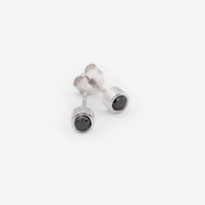 Tiny Dancer örhängen – 18k vitguld, svart diamant