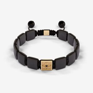 10mm Lock Bracelet – 18k guld, onyx, svarta diamanter