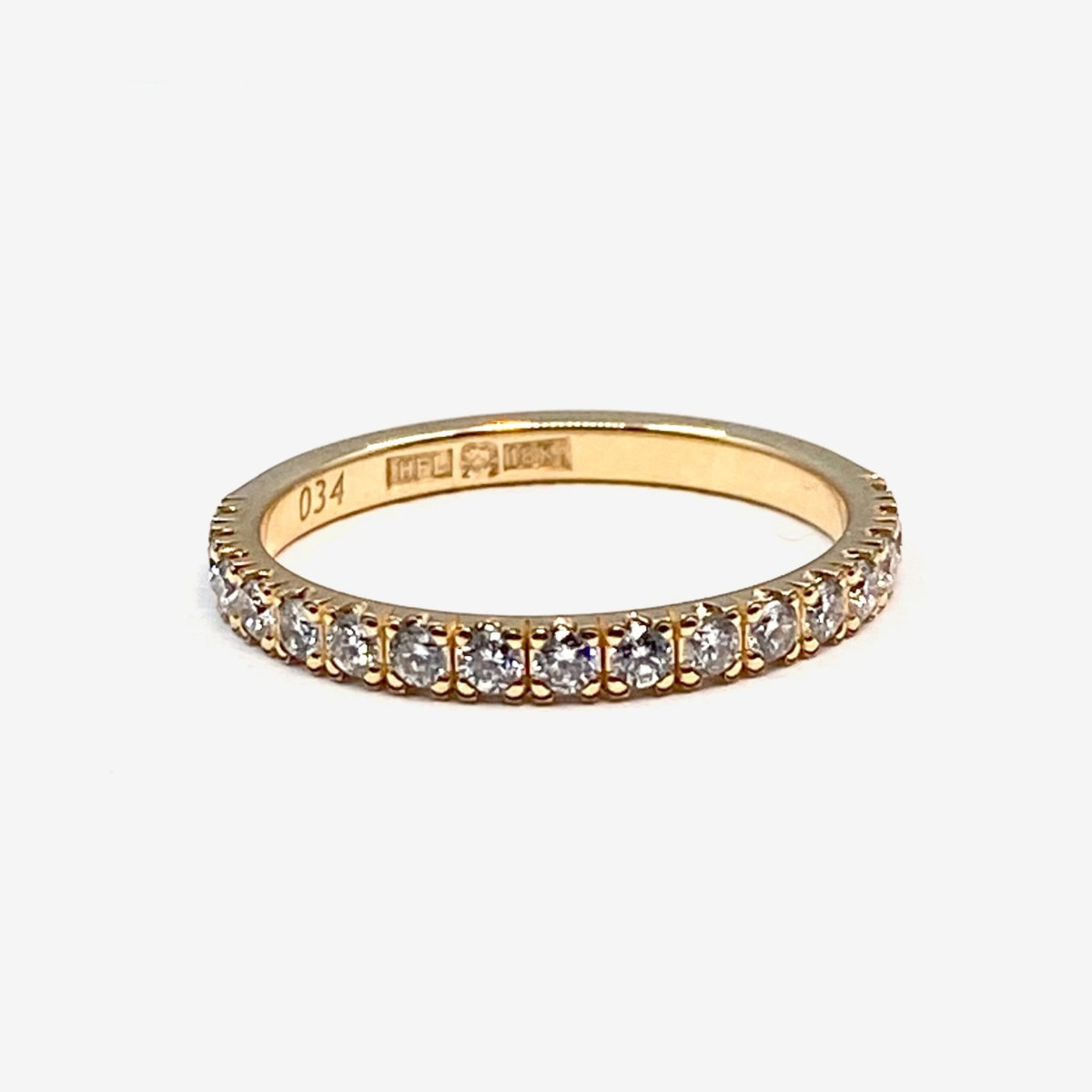 White Wedding halvallians – 18k guld, diamanter 0.02ct - Bild 4