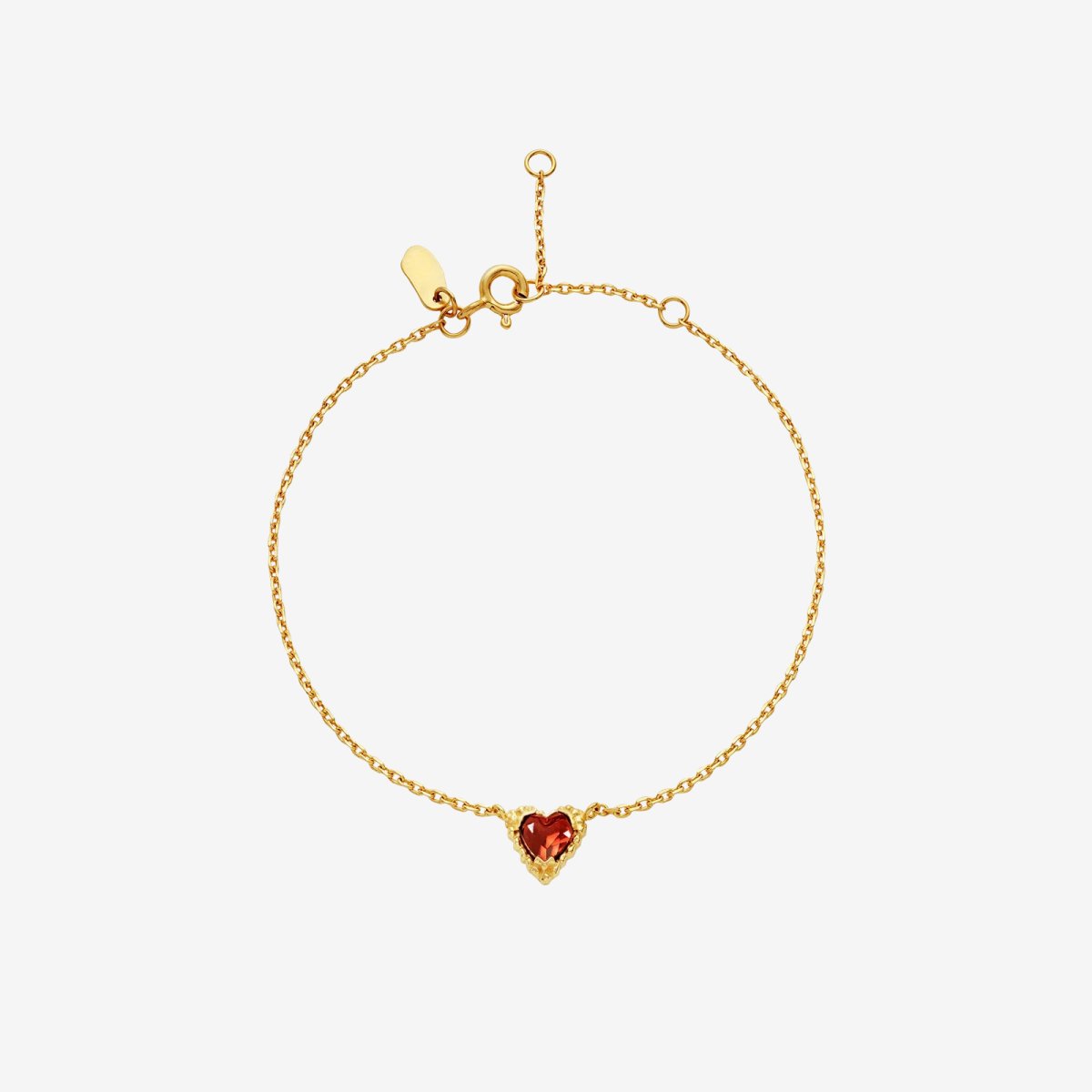 Amore armband – 18k guldpläterat silver, granat