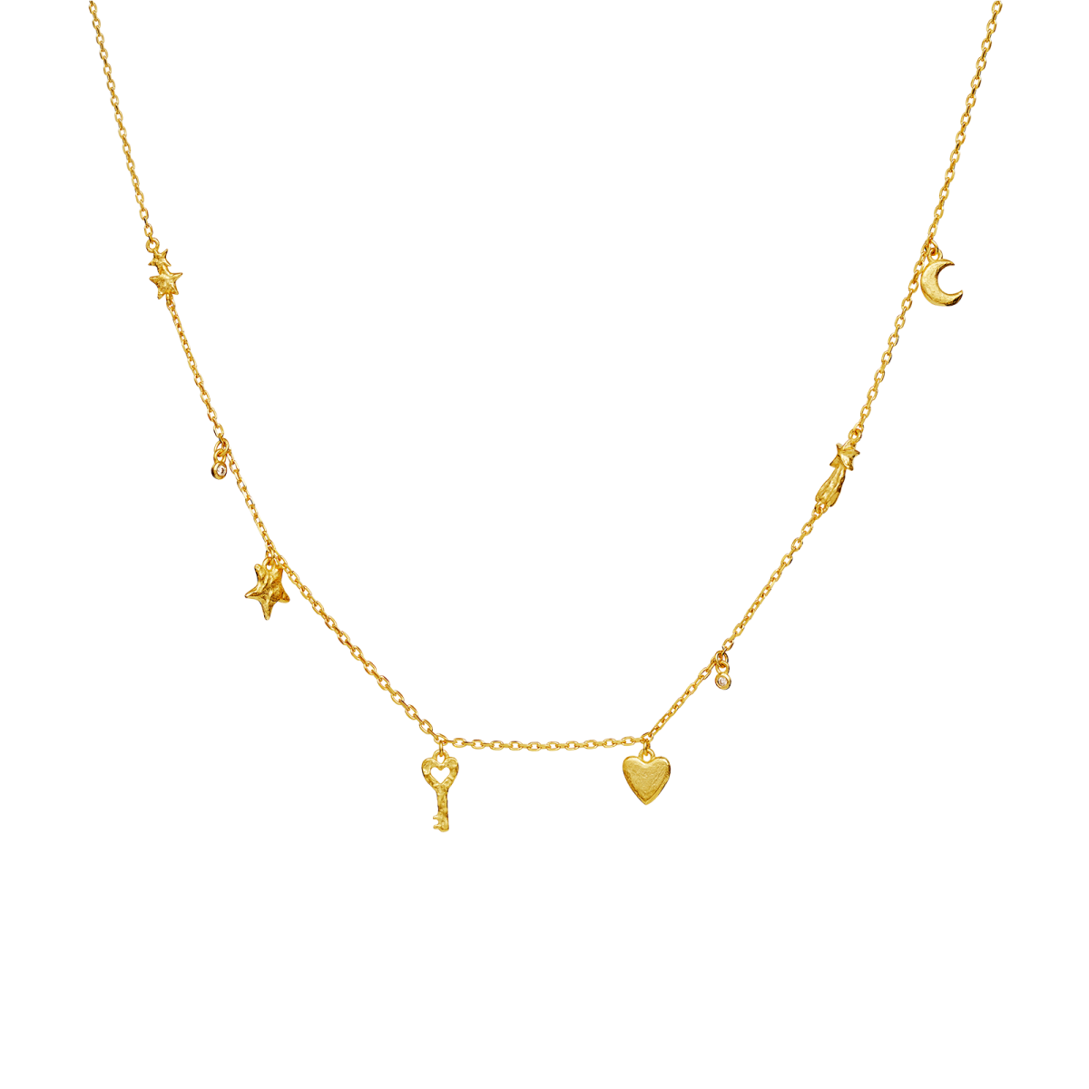 Idra halsband – 18k guldpläterat silver, zirkonia