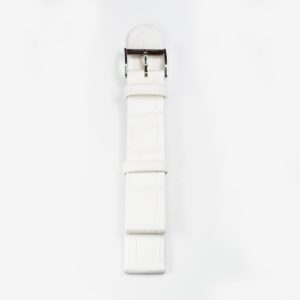 Koppel armband 32mm vit – kalvskinn alligatormönster, M