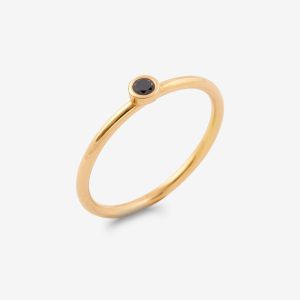 Tiny Dancer enstensring – 18k guld, svart diamant 0.05ct