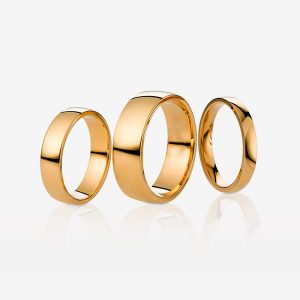 Halvrund ring – 18k guld