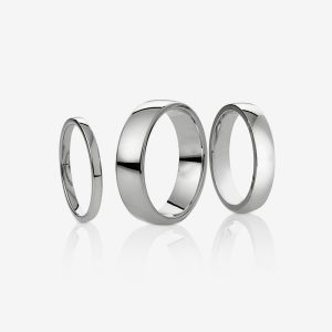 Halvrund ring – 18k vitguld